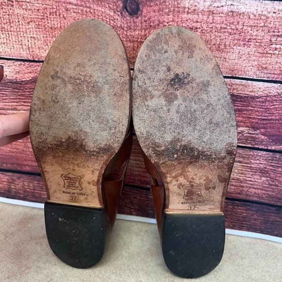 Joan & David Dark Caramel Leather Slip On Shoe - Picture 11 of 14